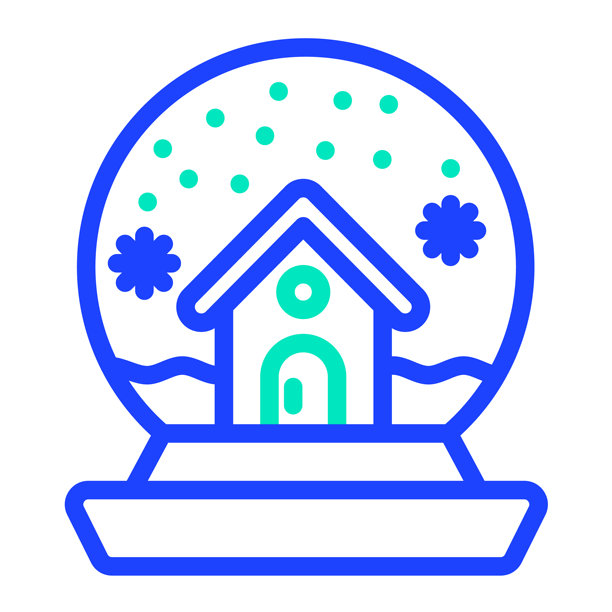 雪景球矢量图标设计插画图片下载