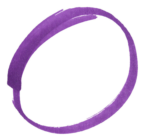 手绘紫色马克笔圆形草图，抽象墨水椭圆形笔触，用于高亮、强调、下划线、商务笔记图片下载
