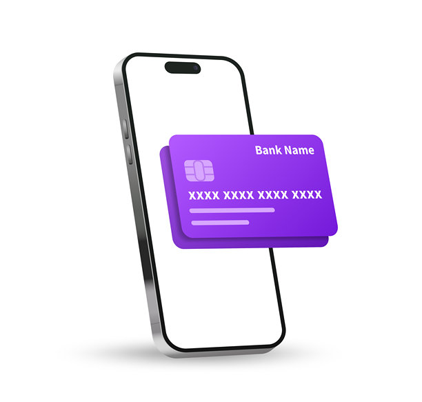 3D在线支付概念。手机银行应用和电子支付。通过信用卡在智能手机上进行支付，使用电子手机钱包。网上银行。手机购物。矢量插画图片下载