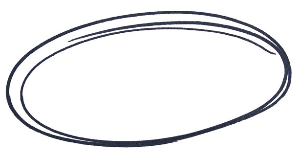 手绘黑色马克笔圆圈草图，抽象墨水椭圆形笔触，用于高亮、强调、下划线、商务笔记、涂鸦设计图片下载