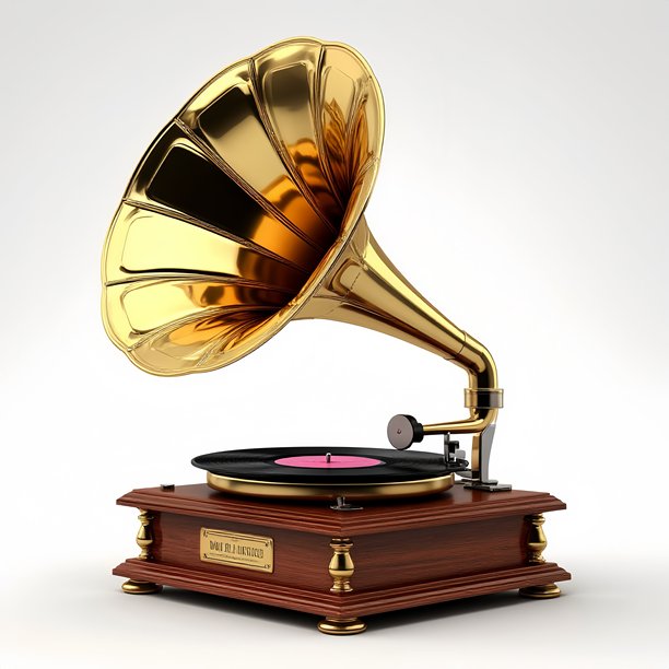 复古留声机。3D插画图片下载
