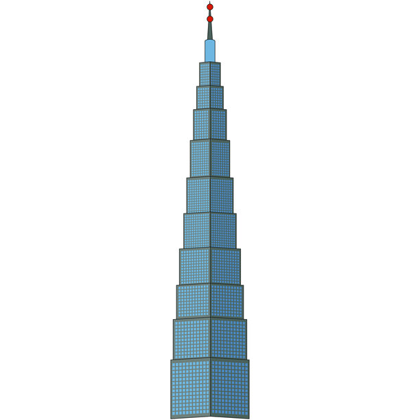现代建筑高耸的摩天大楼插画，城市天际线图片下载