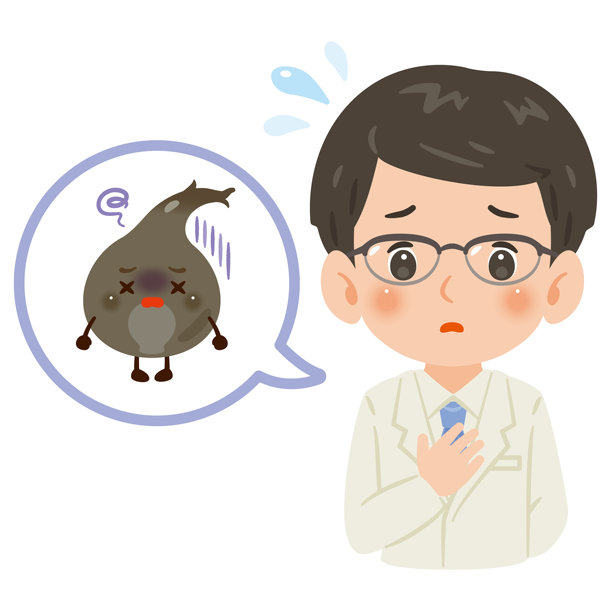 身着白大褂的男医生与不健康头发的角色，上半身插画图片下载