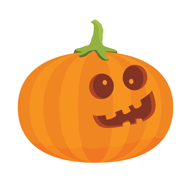 卡通风格的诡异万圣节杰克灯笼南瓜矢量插画，用于节日装饰和图形设计图片下载