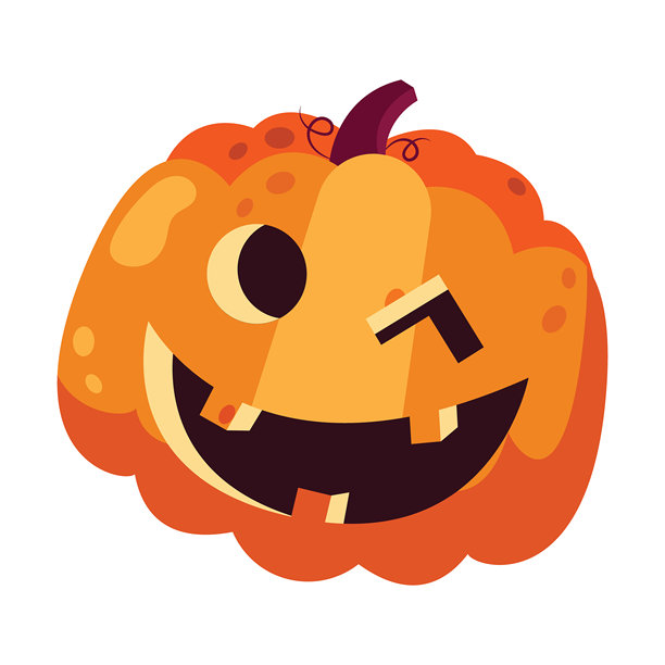 卡通风格的惊悚万圣节南瓜灯矢量插画，用于节日装饰和图形设计图片下载