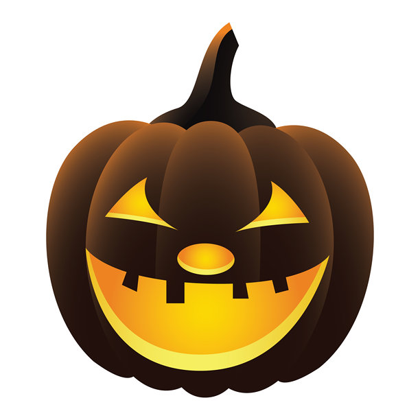 卡通风格的诡异万圣节杰克灯笼南瓜矢量插画，适用于节日装饰和图形设计图片下载