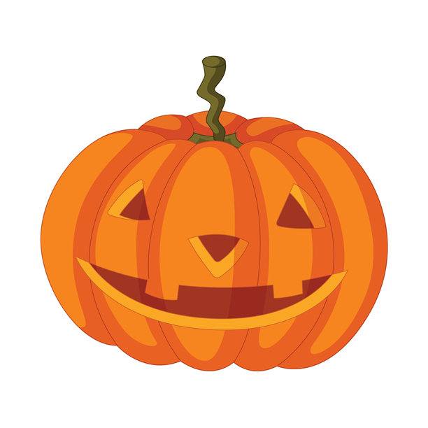 卡通风格的诡异万圣节杰克灯南瓜矢量插画，用于节日装饰和图形设计图片下载