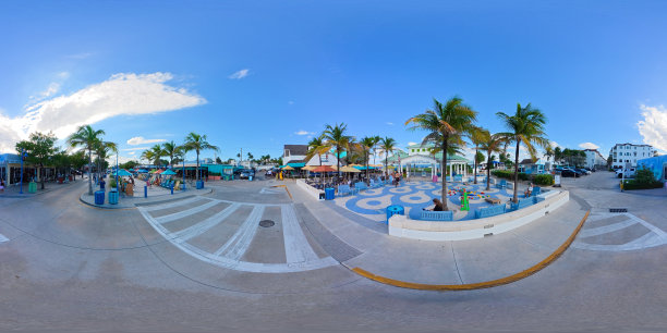 劳德代尔堡海滨的沙滩亭。360 VR等距投影图片图片下载