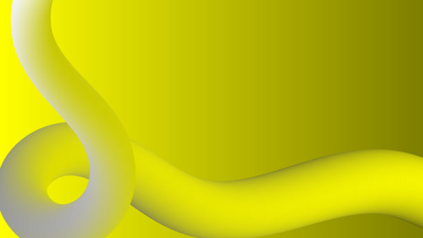 具有复制空间供文本使用的光滑黄色曲线的 3D 抽象背景图片下载