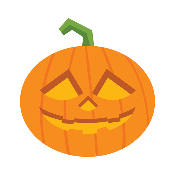 卡通风格的诡异万圣节杰克南瓜灯矢量插画，用于节日装饰和图形设计图片下载