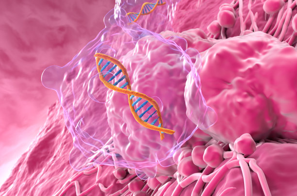 甲状腺癌基因疗法 - 特写视图3D插画图片下载