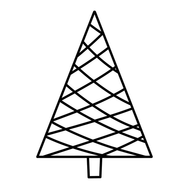 圣诞树矢量插画，手绘松树涂鸦。圣诞节和新年象征。节日冬季设计和装饰的独特剪影图标。图片下载