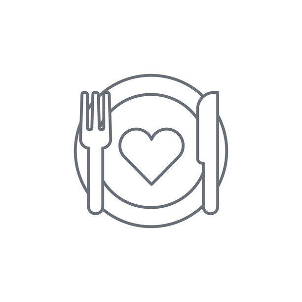 带有爱心图标的食物图片下载