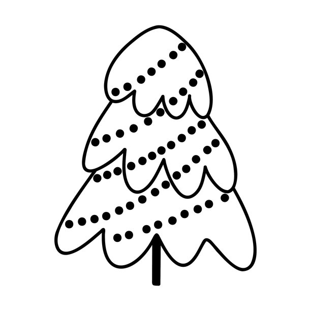 圣诞树矢量插画，手绘松树涂鸦。圣诞和新年标志。节日冬季设计和装饰的独特剪影图标。图片下载