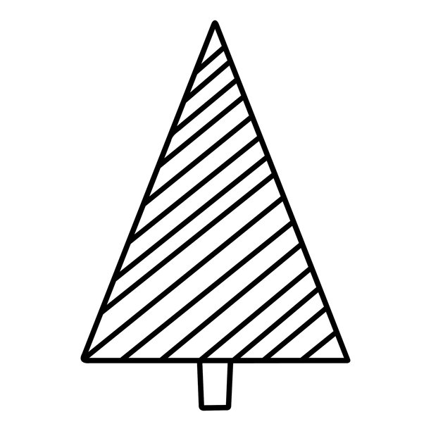 圣诞树矢量插画，手绘松树涂鸦。圣诞和新年符号。节日冬季设计和装饰的独特剪影图标。图片下载