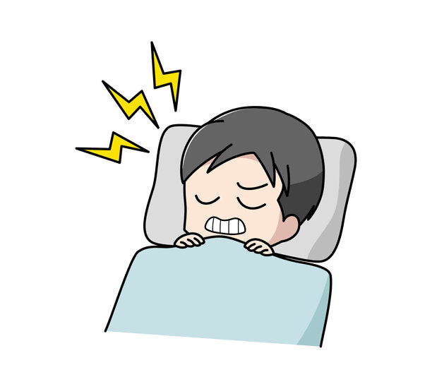 插画：一名男子在睡觉时磨牙图片下载