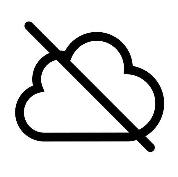 云朵关闭图标，无云图标，大纲风格 UI UX 插画图片下载