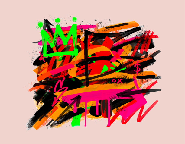 潮流都市涂鸦彩色背景，手绘的喷涂和标签风格。抽象街头艺术矢量插画，适用于印花、横幅、海报、现代平面设计。带有污迹的绘画。图片下载