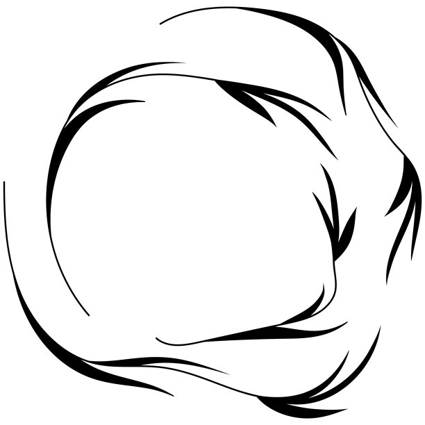 手绘植物、分隔符、花环、边框。白色背景上的圆形叶子花卉框架。矢量手绘插图，适用于壁纸、海报、卡片。留有复制空间。涂鸦风格图片下载