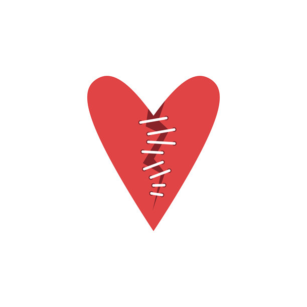 破碎的心形图标图片下载