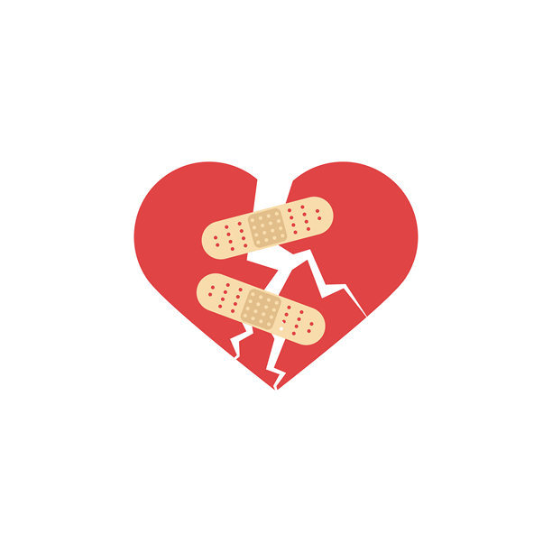 破碎的心形图标图片下载