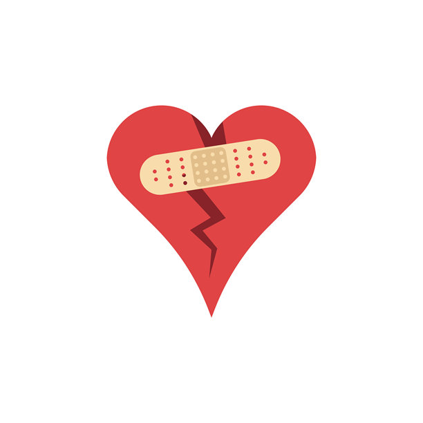 破碎的心形图标图片下载