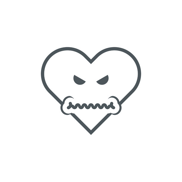 红色心形表情符号图标图片下载