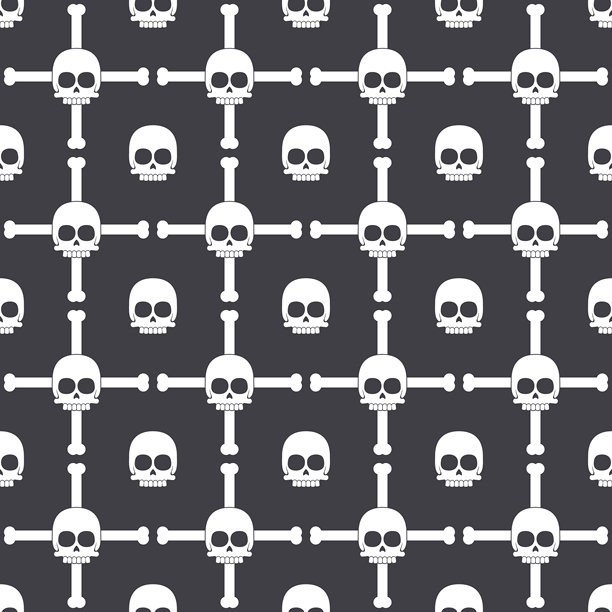 人类头骨无缝图案库存插图图片下载