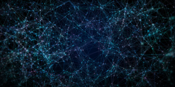 抽象科技背景：网络粒子3D网格表面图片下载