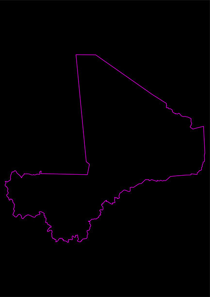 马里霓虹地图黑色背景图片下载
