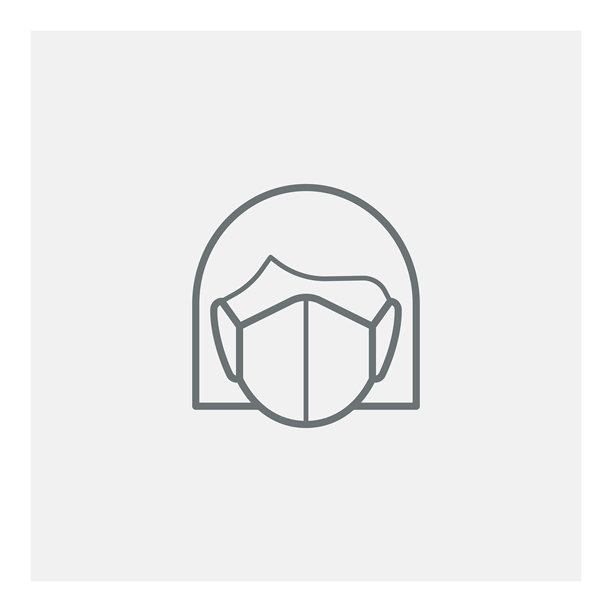 戴着医用口罩的女人图标图片下载