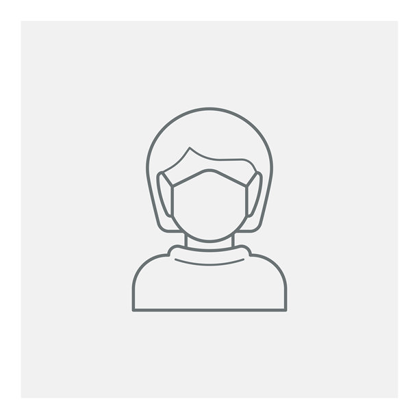 戴着医用口罩的女人图标图片下载