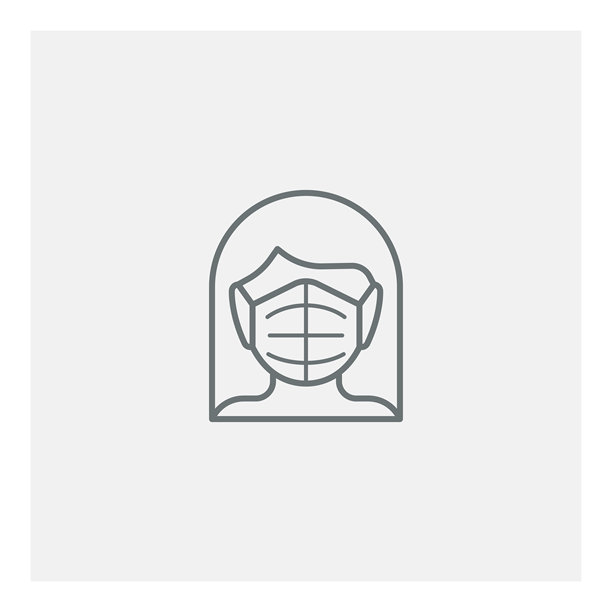 戴着医用口罩的女人图标图片下载