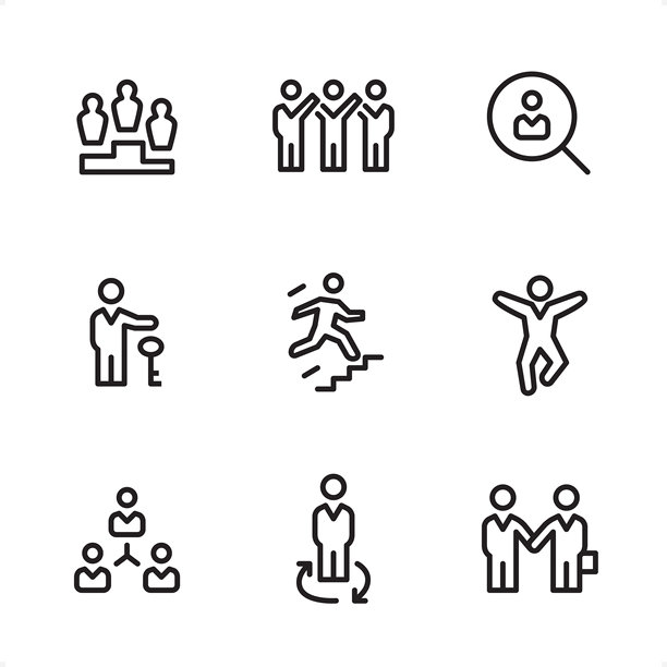 人力资源单线图标图片下载