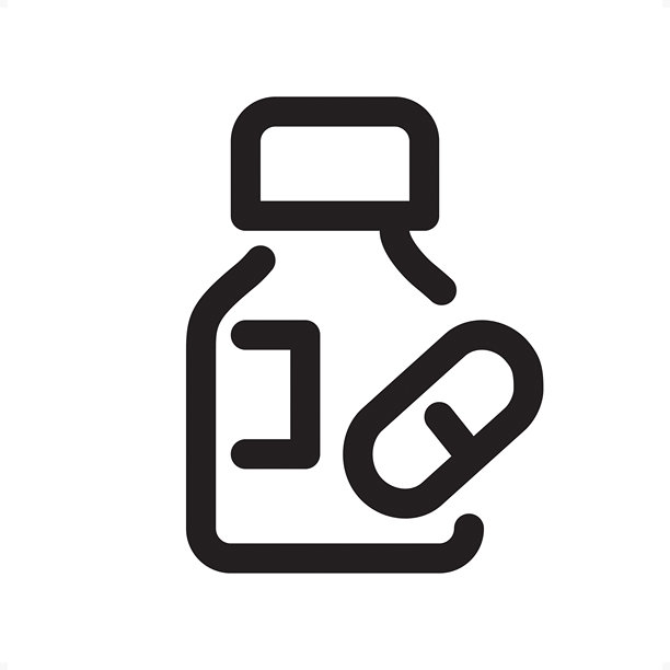 药瓶轮廓图标——像素完美标志图片下载