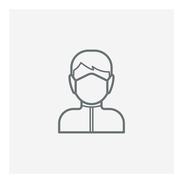 戴医用口罩的男人图标图片下载