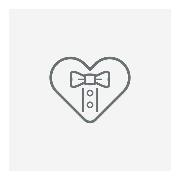 带有蝴蝶结的心形图标图片下载