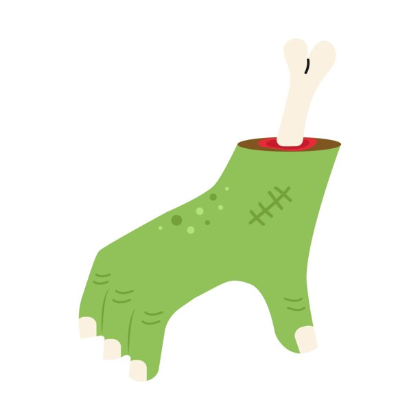 万圣节恐怖之手，骨头是死人的骨头。矢量插画。图片下载