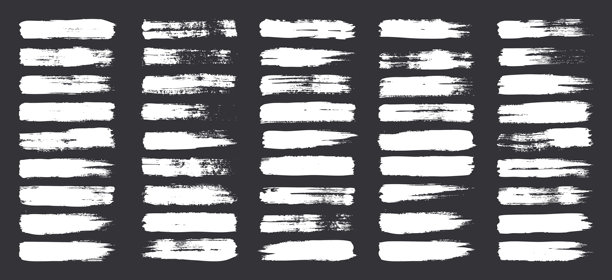 颓废笔触、线条、墨渍、手绘涂鸦形状。手工素描痕迹、丙烯污渍、炭笔条纹。油漆纹理，干刷效果。记号笔下划线。矢量插画图片下载