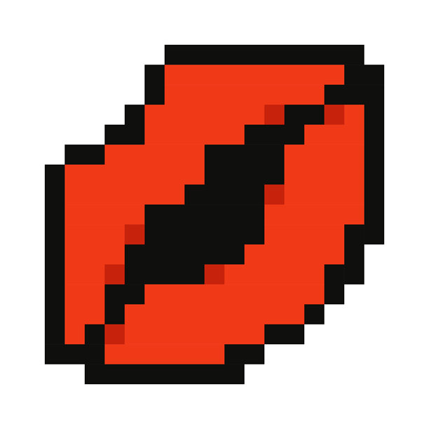 像素艺术红唇象征着亲吻，大胆俏皮的8位插画，孤立在白色背景上图片下载