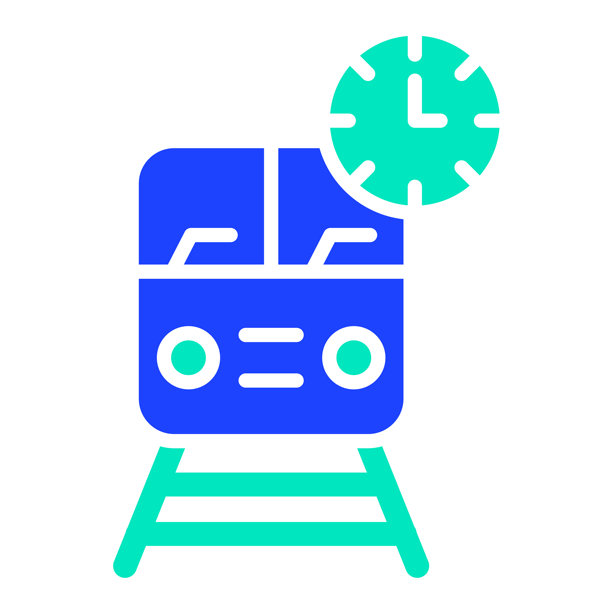 火车时间矢量图标设计插画图片下载