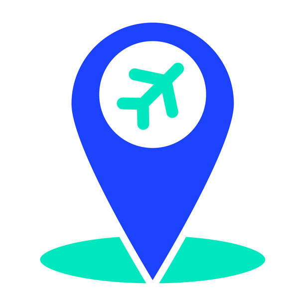 机场位置矢量图标设计插画图片下载