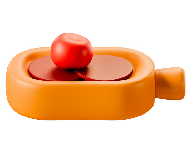 牛肉牛排和番茄象征着富含蛋白质的餐食和健康烹饪理念，3D插画图片下载