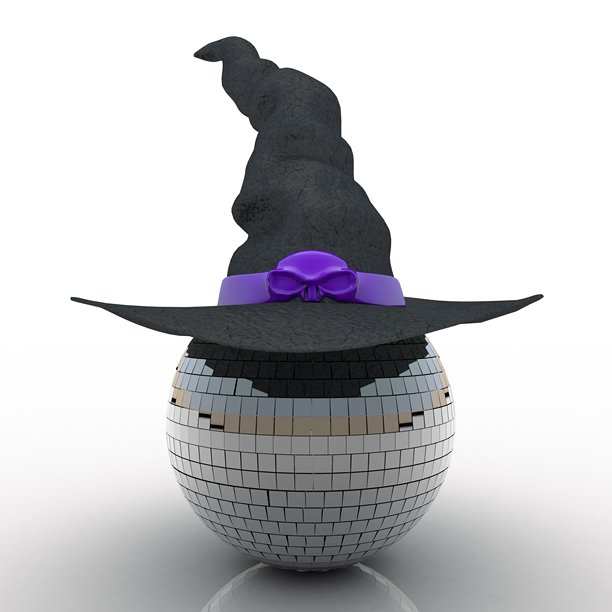 巫师帽派对球的3D插画图片下载