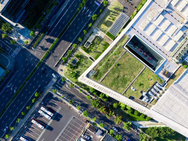 现代办公楼的垂直绿化图片下载