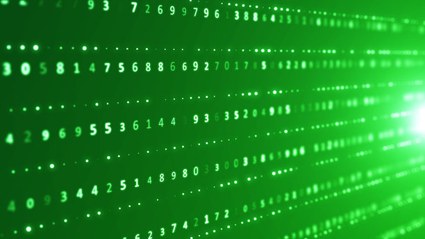 抽象的数字科技背景。数字线框二进制代码图形背景 4K 照片图片下载