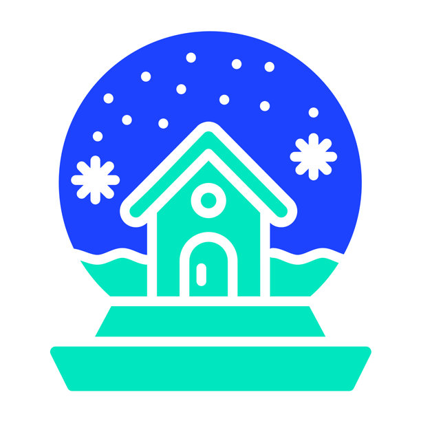 雪景球矢量图标设计插画图片下载