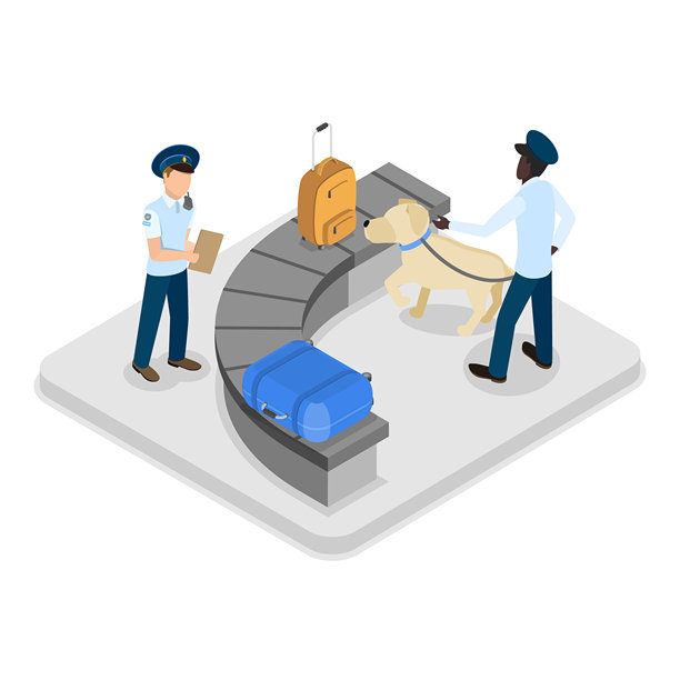 机场安检的3D等距扁平矢量插画。物品 2图片下载