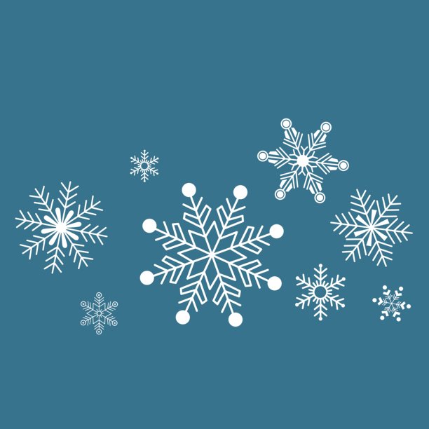 蓝色冰霜背景，带有雪花图案，冬季插画，寒冷霜冻节日矢量设计，可编辑雪景壁纸模板图片下载