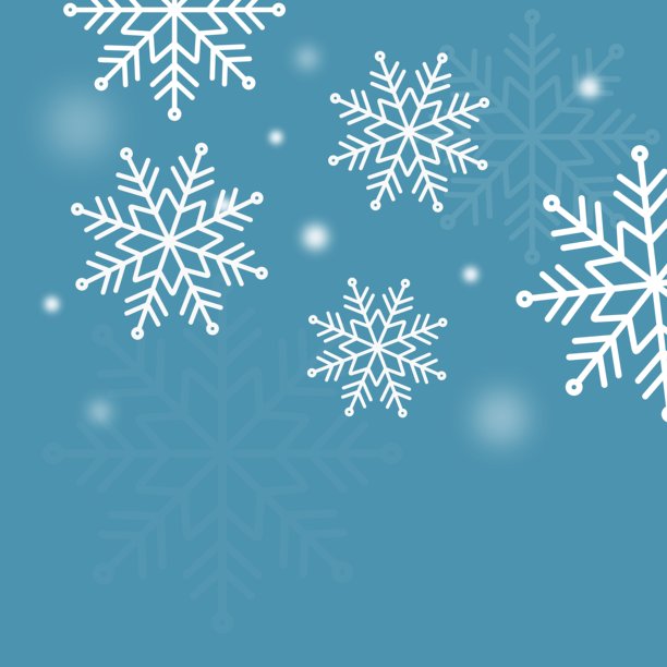 蓝色冬季雪花背景矢量图，冰霜冻结图案插画，柔光散景的寒冷季节节日设计，圣诞新年可编辑模板图片下载